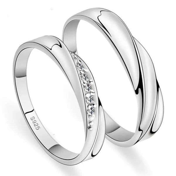 Fashion 925 Sterling Silver Dazzling Mosaic Zircon Couple Finger Rings for Women Men Wedding Lover Jewelry Resizable Ring W260206 thumbnail 2