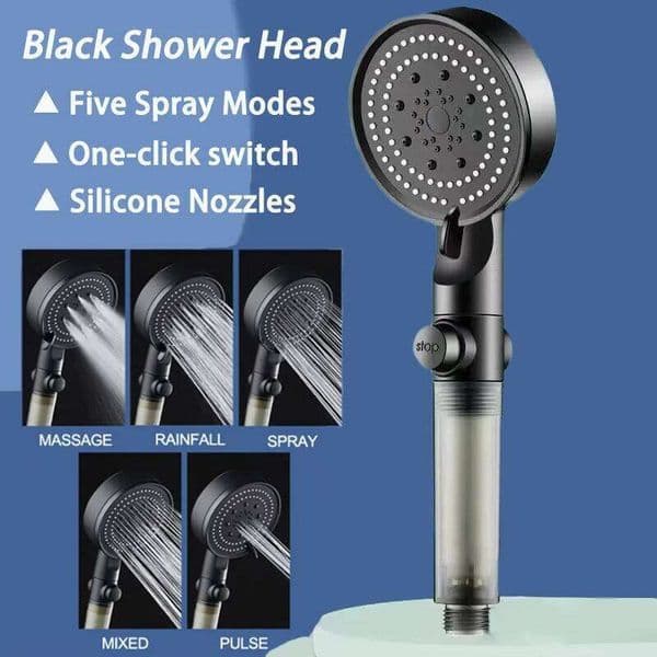 5 Jet Modes with Filter Water Saving Head Adjustable Handheld Large Flow Rainfall Shower Bathroom Accessories 26H0207