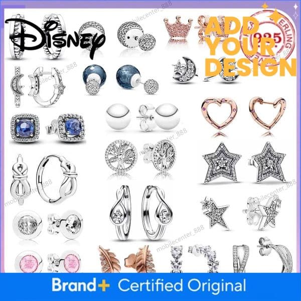 Best-selling 925% sterling silver fashionable feather star Moon square zircon charm earrings exquisite jewelry gift for women
