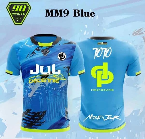 New 90 Minute MM9 Mens Sports T-shirt Jerseys Five A Side Football Uniforms Breathable Quick-drying Custom Maillot Jul Clothing z2506254MBU