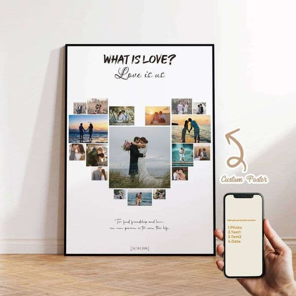 Modern Personalized Photo Custom Couple Love Date Wall Art Print Canvas Painting Poster Picture For Bedroom Home Decor No frame 26W0207