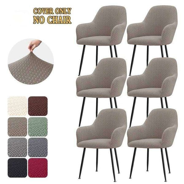 1/2/4/6pcs Jacquard High Arm Dining Covers Elastic Office Chair Cover Stretch Hotel Bar Chairs Seat Slipcover Living Room 26W0207