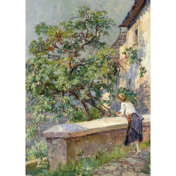 Vintage Landscape River Flowering Garden Forest Meadow Poster Print Wall Art Pictures Canvas Painting Living Room Home Decor No frame 26W0207