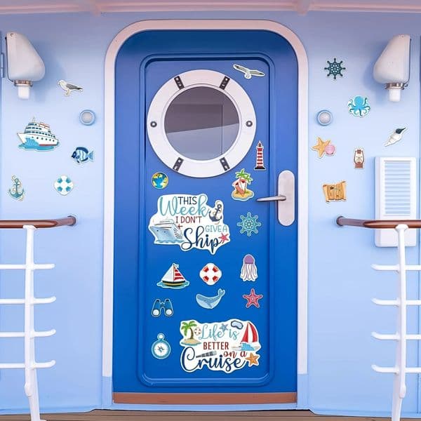 27PCS Cruise Door Decorations Magnetic Large Nautical Magnets for Reusable Funny Carnival Ship 260122