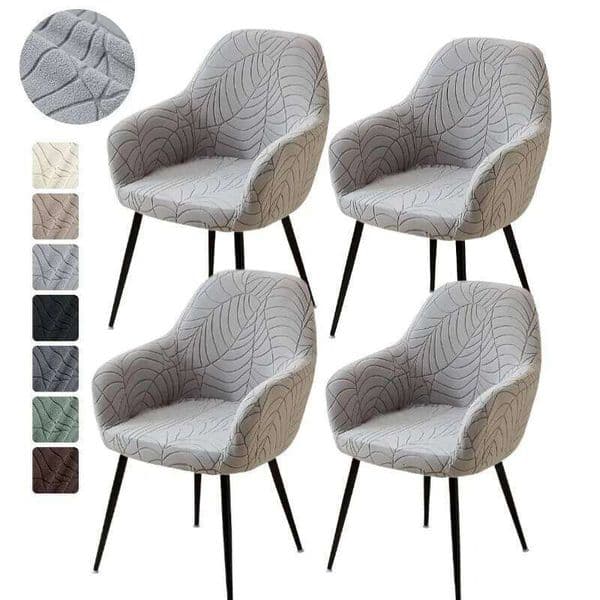 1/4pcs High Arm Chair Cover Elastic Dining Armchair Slipcover Leaf Jacquard Seat Covers for Home Wedding Fundas Para Sillas 26W0207