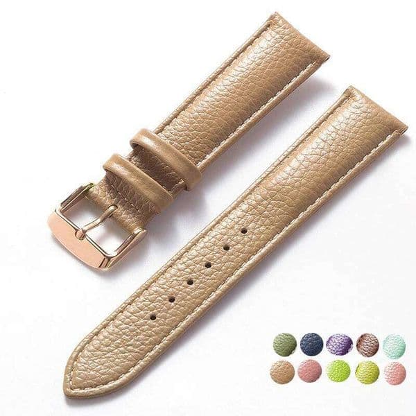 Litchi Pattern Soft Leather Strap Men's Ladies 16mm18mm20mm22mm Watch Band Accessories Z260207