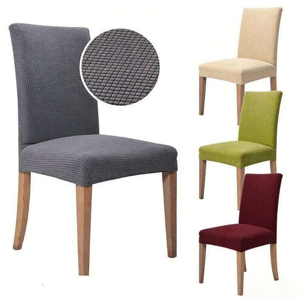 Stretch Jacquard Dining Elastic Anti-cat Scratch Chair Cover for Living Room Solid Color Dustproof Seat Slipcover 26W0207
