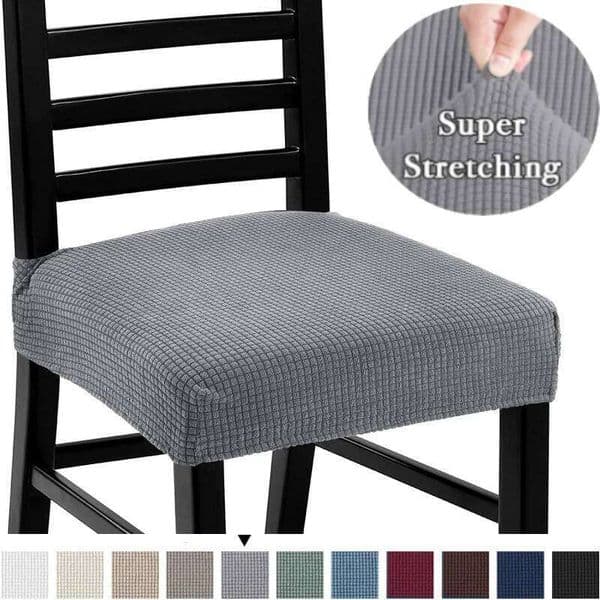 Jacquard Seat Covers Removable Washable Anti-Dust Stretch Spandex Dining Room Upholstered Chair Cushion Slipcovers 26W0207