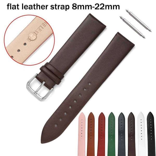 Ultra Soft Thin Band Strap 8mm 10 12 13 14 15 16 17 18 19 20mm 21 22mm Replacement Genuine Leather Watch Bracelet Belt Z260207