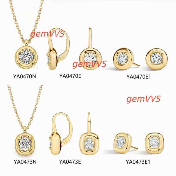 Abiding New Trending Minimalist Women Jewelry Moissanite Pendant Stud & Lever Back Earrings Set In Silver Or Gold