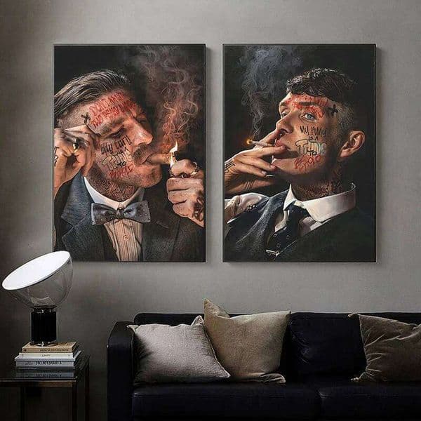 Gangster Legends Arthur Thomas Shelby Portrait Mafia Figure Poster Canvas Painting Wall Art Picture Living Room Home Decoration No f 26W0207