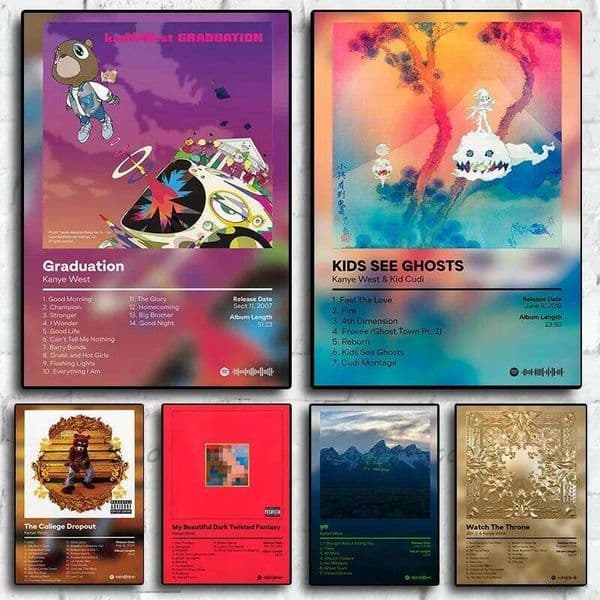 Donda Graduation The Life of Pablo Kanye We-est Album Poster Canvas Painting Hip Hop Wall Art Picture Home Decor Gifts No frame 26W0207
