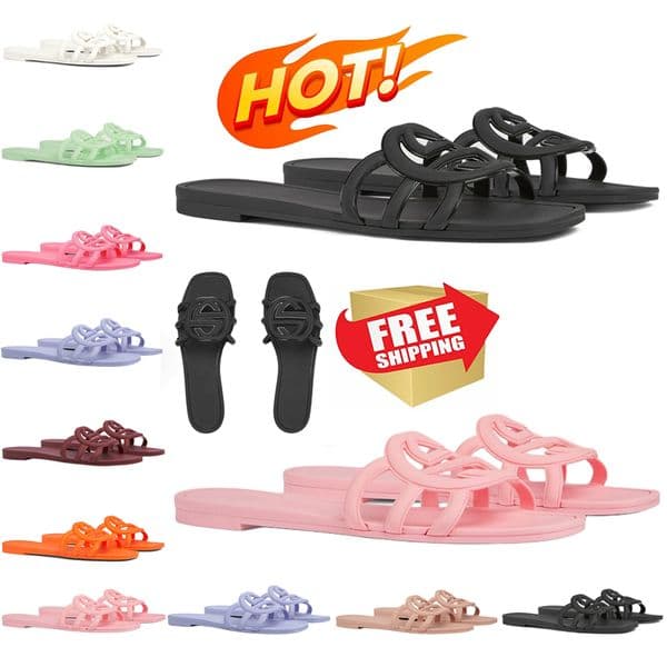 free shipping designer slipper women sandals patent leather summer flip flops summer beach waterproof casual shoes