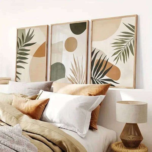 3pcs/Set Canvas Poster Boho Floral Posters Century Mid Modern Wall Art Ideal Gift Bedroom Living Room Corridor Decor No frame 26W0207