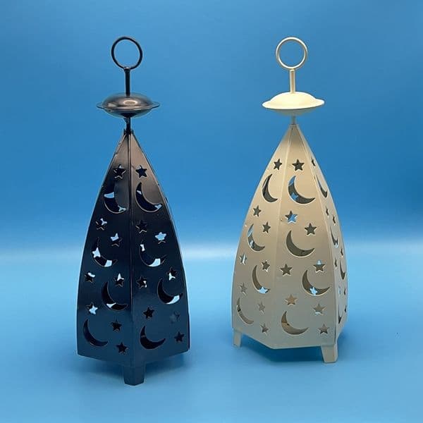 Free Shipping Vintage Retro Hollow Star And Moon Lantern Holder Pastoral Iron Art Candle Stand Desktop Decoration Ornament