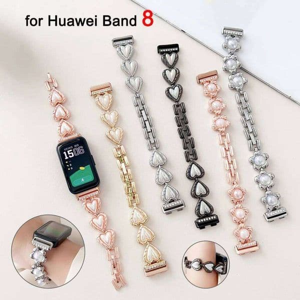 Metal Jewelry Wristband Huawei Band 10/ 9/ 8 Bracelet Smartwatch Wrist Strap Slim Watchband for Women Dressy Adjustable Z260207