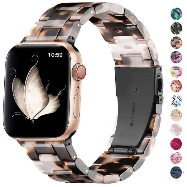 Luxury Resin strap for Apple Watch Ultra 2 Band 49mm 45mm 41mm 40mm 44mm 38mm 42mm Link bracelet iwatch series 9 7 8 6 se 5 4 3 Z260207