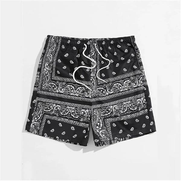 Trend Bandana Graphic Beach For Men Summer Fashion 3D swim trunks Printed Swim Trunks Loose Casual Streetwear Hawaiian Short Pants 260206
