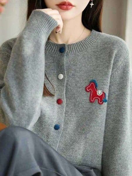 Knitted Sweater Round Ne Open Cardigan Women's Loose Woolen Designer Fashion Coat Casual Sle Long Sve Winter Top