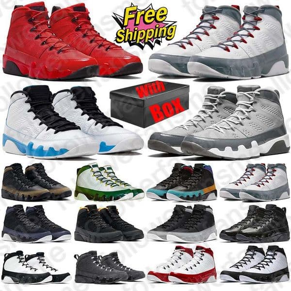 Free Shipping With Box Designer Basketball 9 9s Shoes sneakers for mens men Flint Cool Grey trainers Anthracite University Blue outdoor Sports runners