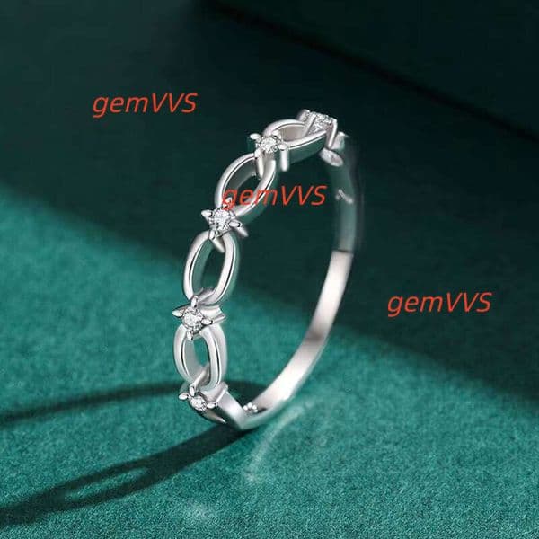 Exquisite Cubic Zirconia Diamond S925 Sterling Silver Openwork Zircon Wedding Ring For Women Engagement