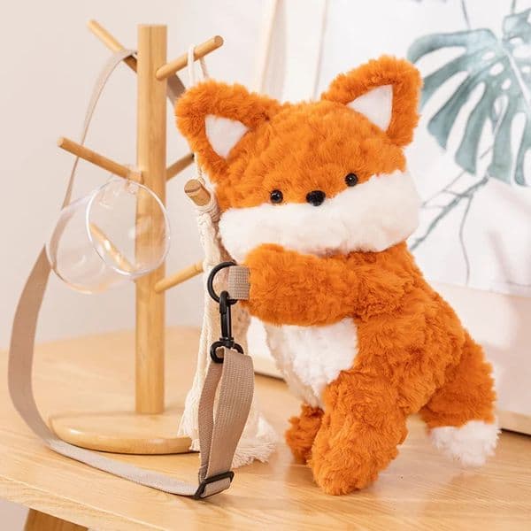 Highland Cow Fox Plush Backpacks Cute Animals Fluffy School Bags Kawaii Soft Pencil Case Shoulder Bags Children Birthday Gifts 260204