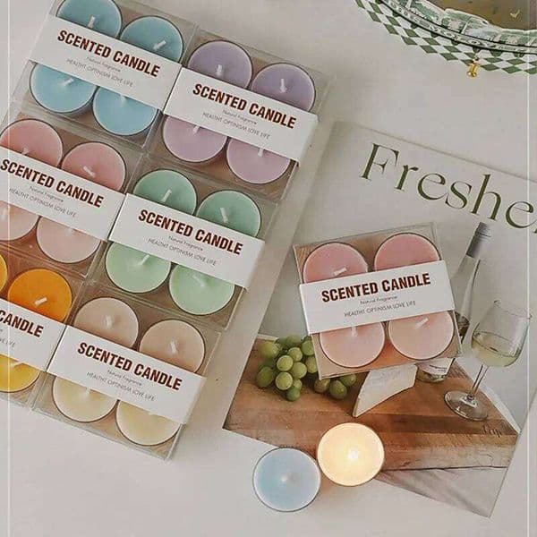 4 Pieces Handmade Scented Aromatherapy Soy Wax Candle for Home Decoration Birthday Party Wedding Photo Props S260209