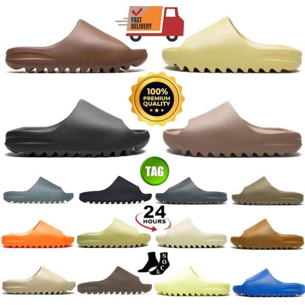 With Box Designer slippers sliders for men women sandals slide black blue onyx desert sand mens slides outdoor comfortable slipper non-slip flip flops size35-48