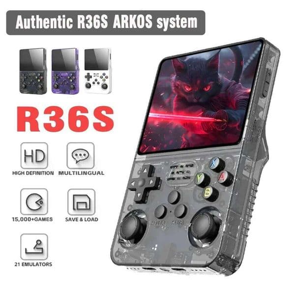 R36S Retro Linux System 3.5-inch IPS Screen Video Player 64GB/128GB Portable Handheld Game Console X260209