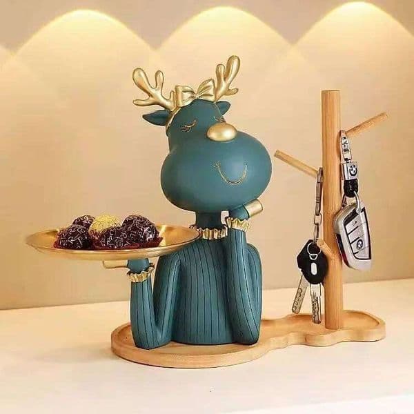 Creative Key Storage Deer Tray Home Living Room Decoration Entrance Light Luxury Desktop Decor 26H0209
