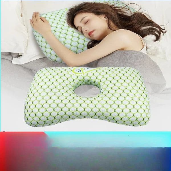 Bamboo Fiber Single Hole Ear Pillow - Elderly Patients Orthopedic Beauty Salon Adult Side Sleeping Pillow for Pressure 260124
