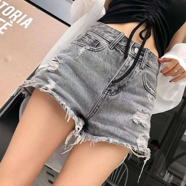 Women's Shorts Punk Ripped Baggy Short Pants for Woman To Wear Mini Loose Jeans Denim Korean Style XL Streetwear Clothing Cheap H260209