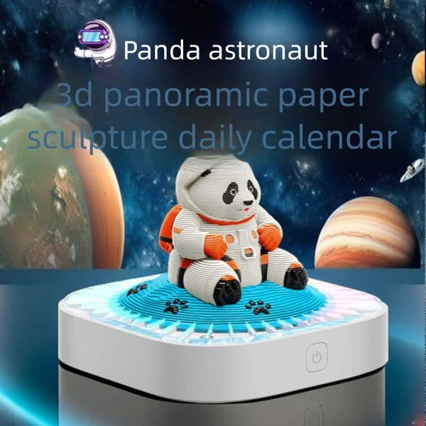 Bestseller Bestseller 2026 Panoramic Panda Astronaut Paper Sculpture Model Tearable Sticky Notes Creative 3D Desk Calendar ddmySat ddmySat