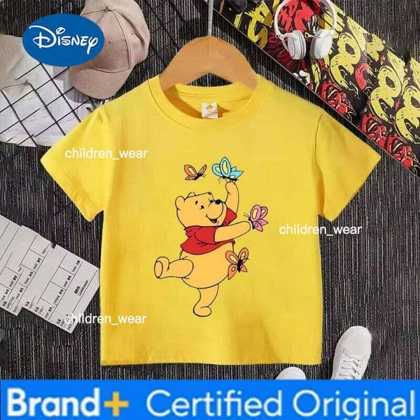 Disney Winnie the Pooh Children's Summer Short-Sleeved Boys' and Girls' T-Shirt 2025 New Style - 100% Cotton Shirt H260209