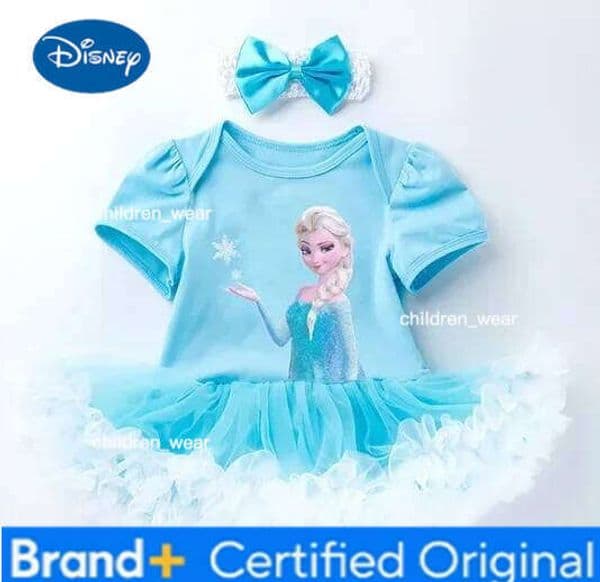 Disney Frozen Elsa summer rompers girls ball gown 1-3 year old baby dress tanks Crawling suit H260209