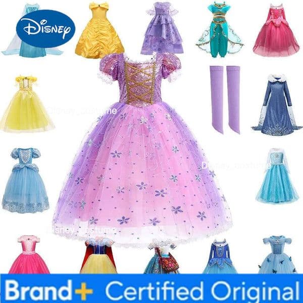 Disney Girls Princess Costume Kids Encanto Mirabel Isabela Photography Outfit Children Rapunzel Elsa Cinderella Cosplay Carnival Dress H260209