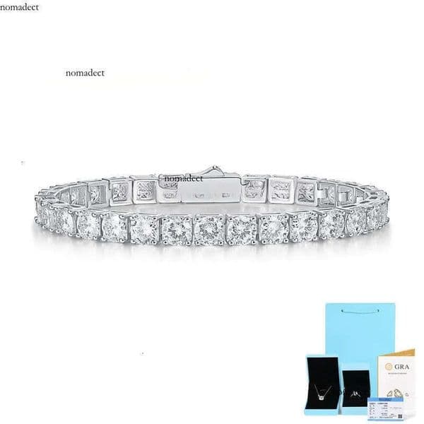 Fine Jewelry Necklaces Hip Hop S Sier VVS Moissanite Dia Cluster Iced Out Tennis Chain Bracelet Necklace for Men Women d5