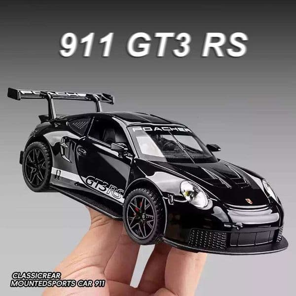 1:32 911 GT3 RS Macan Alloy Sports Car Diecast Model Toys Ornament Doors Opened Sound Light Pull Back Vehices Kids Festival Gift 26H0209