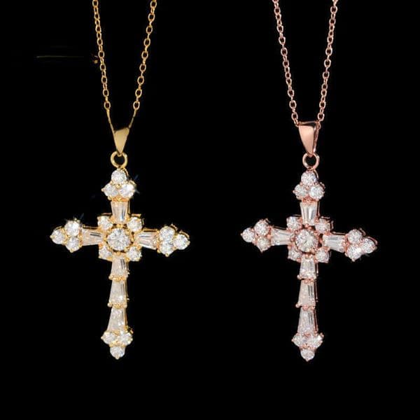 Pass Tester Classic Iced Out Hip Hop Style Link Chain Sier VVS Moissanite Dia Women Jewelry Cross Pendant Necklace dc