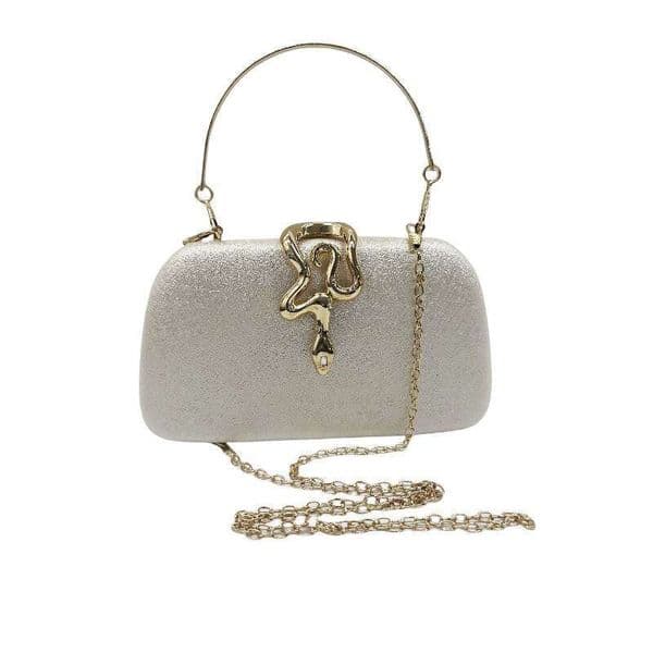 Cross Border New Women S Fashion Snake Shaped Lock Chain Crossbody Party Banquet Clutch Evening Bag