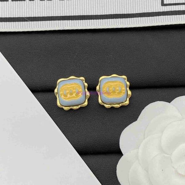 Designer jewelry channels earring cc earrings Acrylic Resin Square Stud Earrings for Women