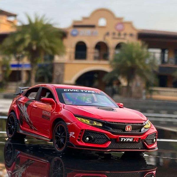1:32 HONDA CIVIC TYPE R Alloy Sports Diecasts & Vehicles Metal Car Model Sound and Light Collection Kids Toy Gift 26H0209