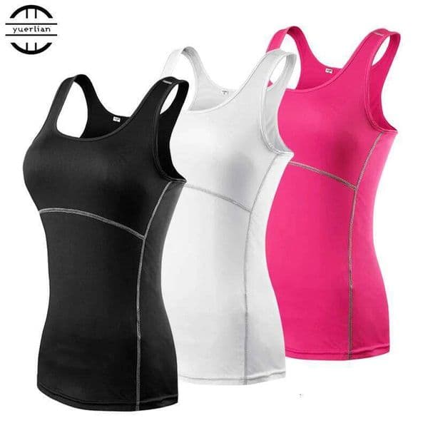 New Tops Women Sexy Gym Sportswear Vest Fitness tight woman clothing Sleeveless Running shirt Quick Dry White Yoga Tank Top 26Y0209