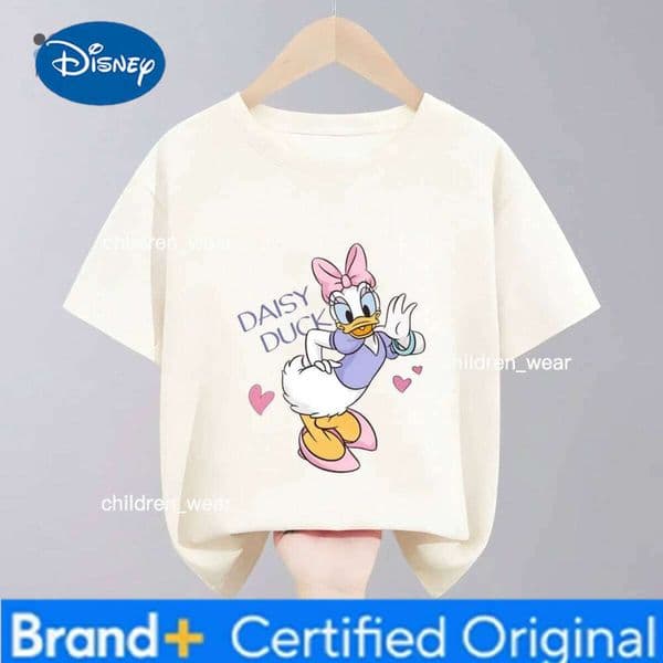 Disney Cartoon Mickey T-shirt Summer Clothing Fashion Popular Printed Short Sleeve Tops Tees Comfort Casual Kids Girl Boy Tshirt H260209