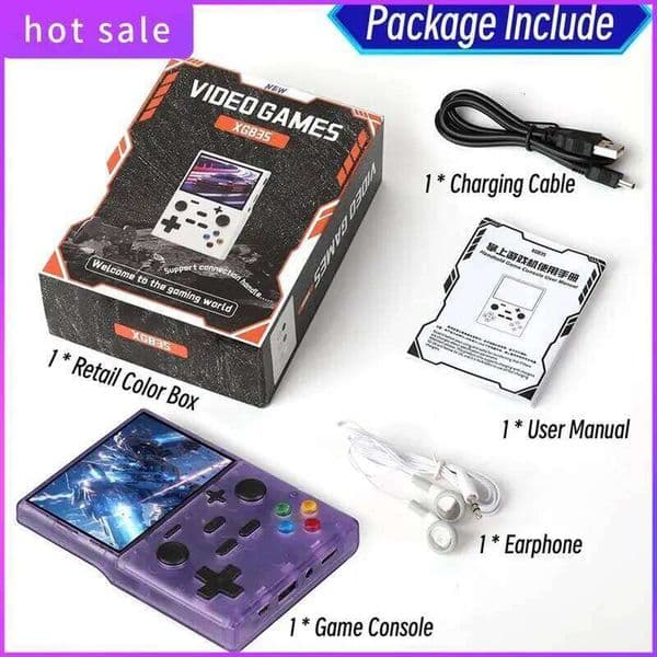 ELEC-XGB35 Handheld 10000+Games 3.5 Inch Screen Linux Supports Dual Player Arcade Game Console For PS1 GBA X260209