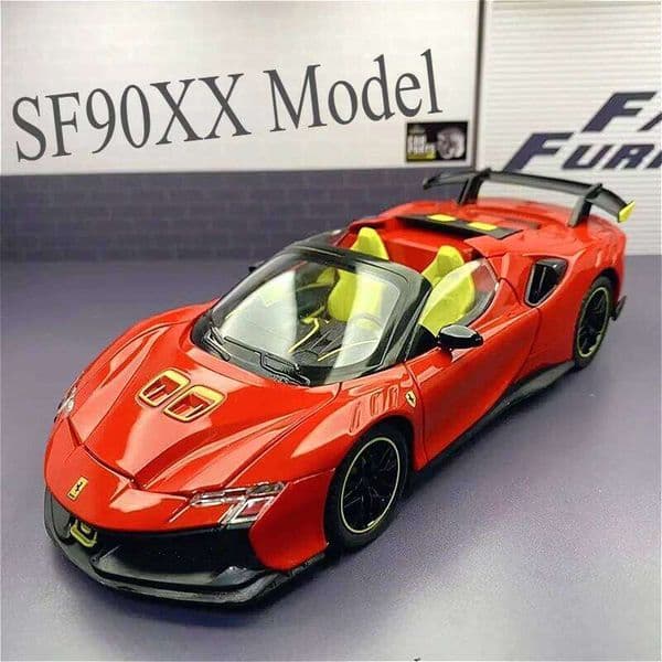1:24 Scale SF90XX Limited Edition Boutique Sports Model Racing Children's Boy Collection Toy Desktop Car Decoration Gift 26H0209