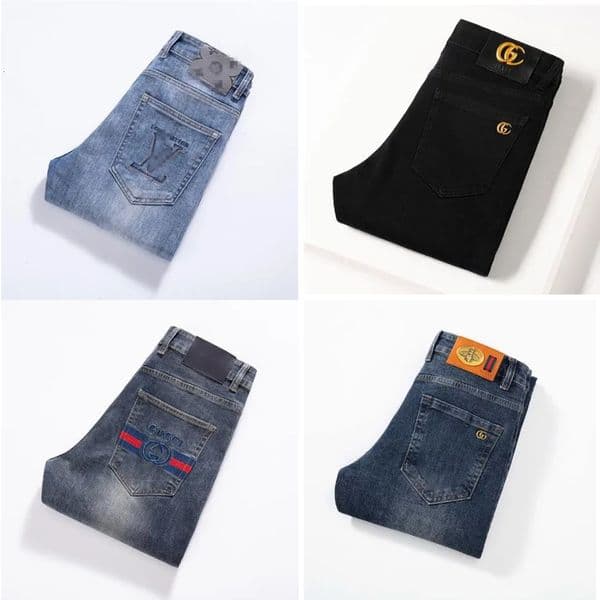 2026SS Louisy vuittones Designer Men's Jeans - High End European American Slim Fit, Small Straight Leg Denim Pants 30