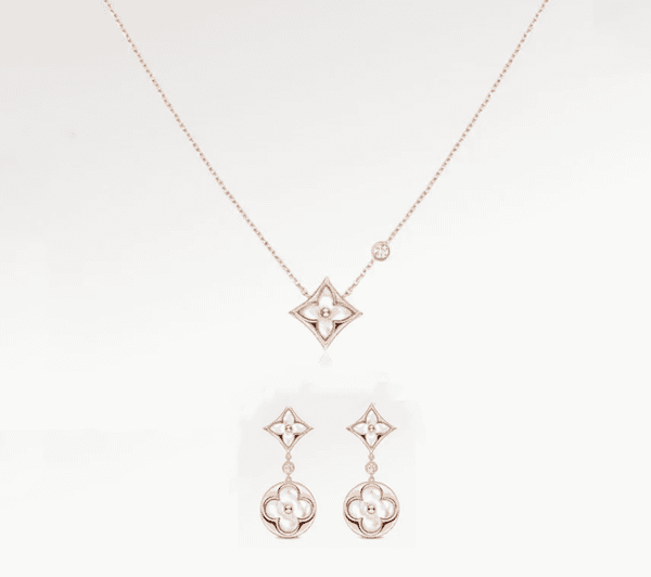 With BOX Designer Classic Jewelry Sets Rose Gold Fashion Brand Diamond Hoop Earrings Pendant Necklaces Designer Jewelry Set Christmas Jewelry Gift