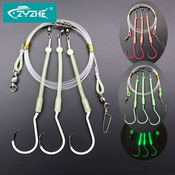 ZYZ Deep Drop with Three High Carbon Steel Circle Hooks Sea For Tuna Marlin Snapper Saltwater Fishing Rigs Z260205