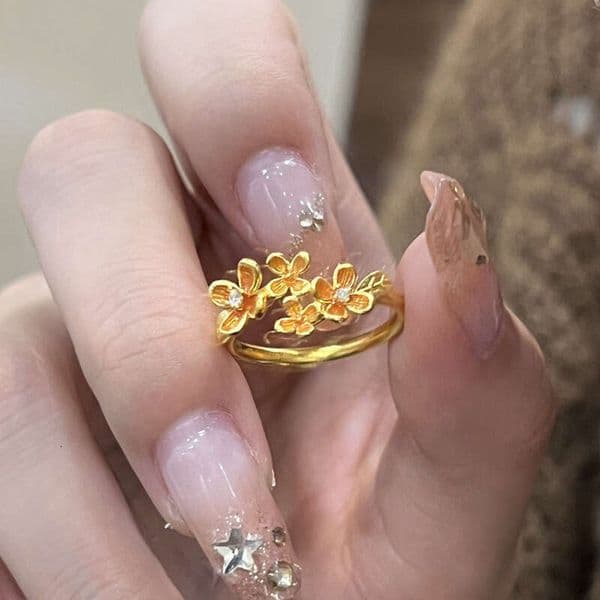 Laurel Goddess Ring 2026 New Model with Brushed Flower Design High Aesthetic Value & Light Luxury Niche Accessory